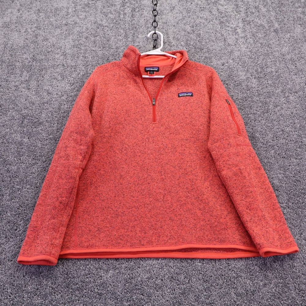 Patagonia Better Sweater Womens Extra Large Orange Quarter Zip Fleece Pullover